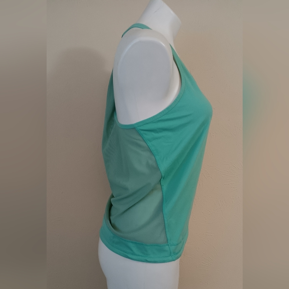 Lululemon Athletic Racerback Top Mesh Woven Back Workout Elastic Waist Sz 8 - Picture 3 of 10